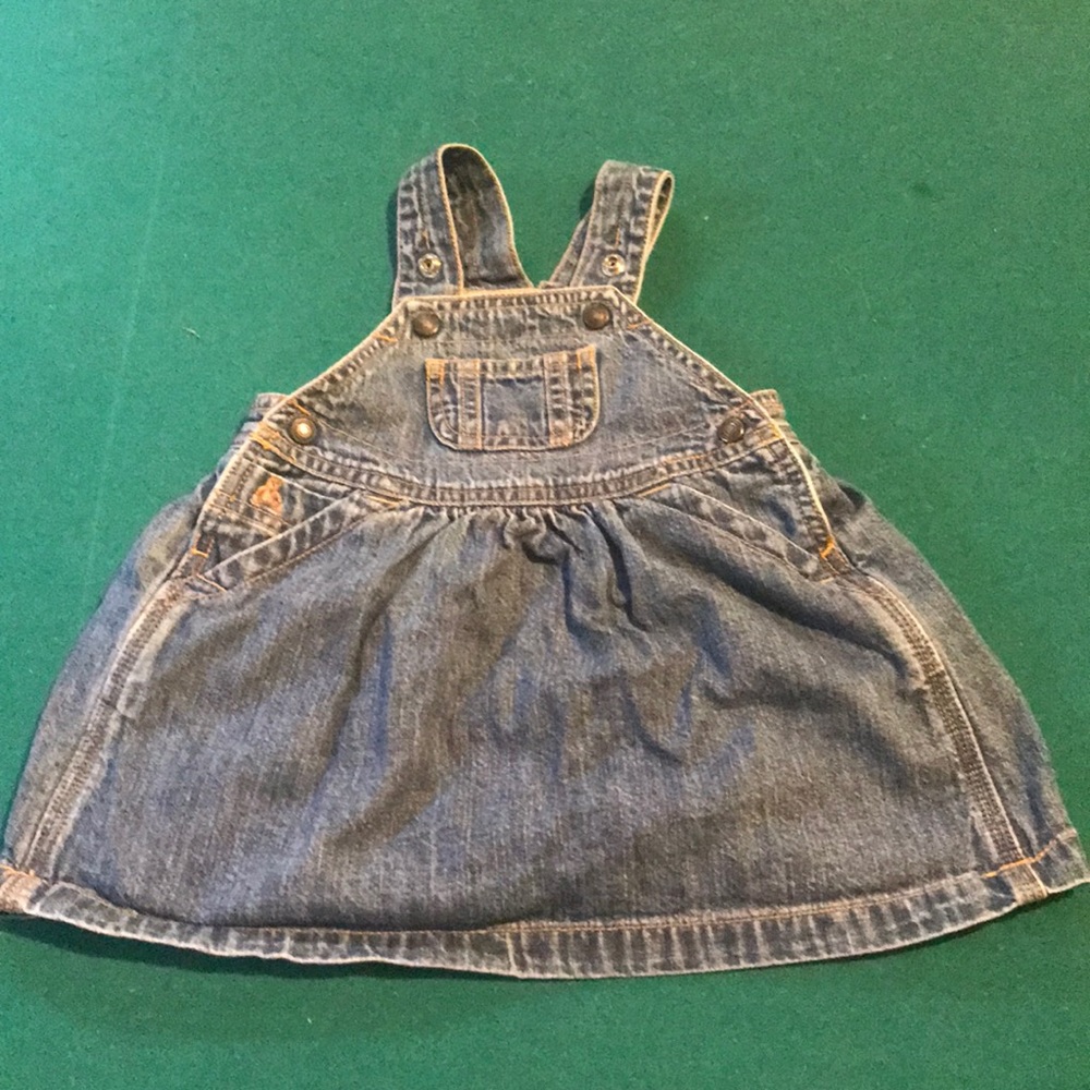 Little girls denim overall dress